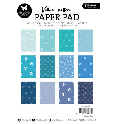 SL-ES-VPPP450 - StudioLight - Spring blue print Essentials nr. 450 - Paper Pad Vellum - Detail 1