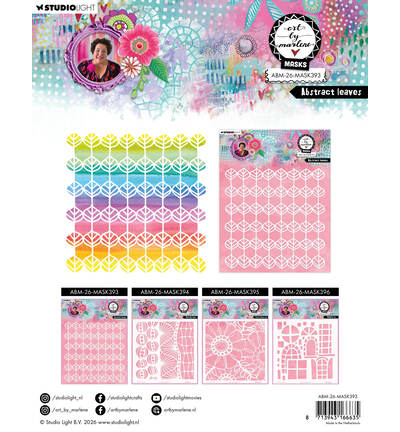 ABM-26-MASK393 - Art by Marlene - ABM Pochoir – Abstract Leaves Art by Marlene n° 393 - April 2026 - Detail 1