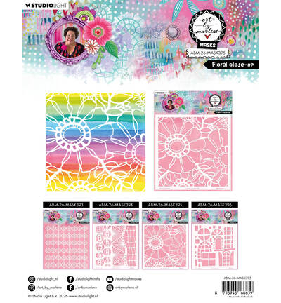 ABM-26-MASK395 - Art by Marlene - ABM Pochoir – Floral Close-Up Art by Marlene n° 395 - April 2026 - Detail 1