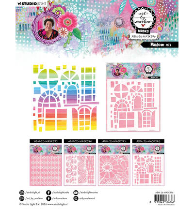 ABM-26-MASK396 - Art by Marlene - ABM Pochoir – Window Mix Art by Marlene n° 396 - April 2026 - Detail 1