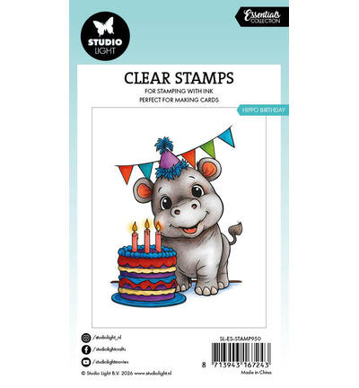 SL-ES-STAMP950 - StudioLight - SL Tampons Transparents – Hippo Birthday Essentials n° 950 - April 2026 - Detail 2
