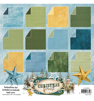 SL-CF-DPP476 - StudioLight - StudioLight Bloc Papier Multifonction – Origami & Backgrounds Christmas Forest n° 476 - Juin 2026 - Detail 1 SL-CF-DPP476 - StudioLight - StudioLight Bloc Papier Multifonction – Origami & Backgrounds Christmas Forest n° 476 - Juin 2026 - Detail 1