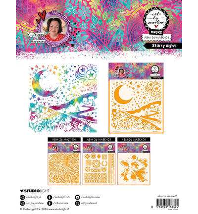 ABM-26-MASK402 - StudioLight - ABM Pochoir – Starry Night Art by Marlene n° 402 - Masques Art by Marlene - Detail 1 ABM-26-MASK402 - StudioLight - ABM Pochoir – Starry Night Art by Marlene n° 402 - Masques Art by Marlene - Detail 1