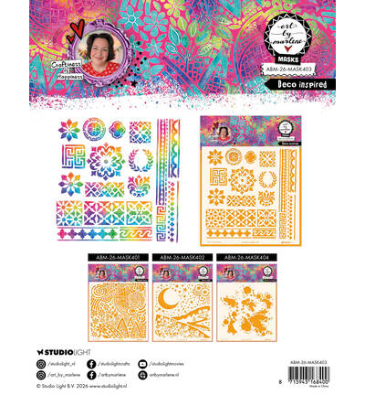 ABM-26-MASK403 - StudioLight - ABM Pochoir – Deco Inspired Art by Marlene n° 403 - Masques Art by Marlene - Detail 1 ABM-26-MASK403 - StudioLight - ABM Pochoir – Deco Inspired Art by Marlene n° 403 - Masques Art by Marlene - Detail 1