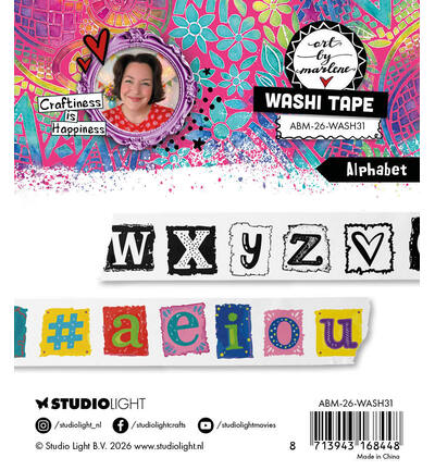 ABM-26-WASH31 - StudioLight - ABM Ruban Washi – Alphabet Art by Marlene n° 31 - Washi Tape - Detail 1 ABM-26-WASH31 - StudioLight - ABM Ruban Washi – Alphabet Art by Marlene n° 31 - Washi Tape - Detail 1
