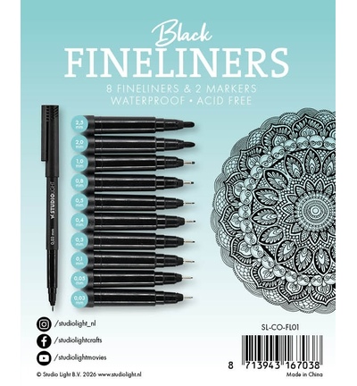 SL-CO-FL01 - StudioLight - StudioLight Fineliners – Black 8+2 Consumables n° 01 - Marqueurs & stylos - Detail 1 SL-CO-FL01 - StudioLight - StudioLight Fineliners – Black 8+2 Consumables n° 01 - Marqueurs & stylos - Detail 1