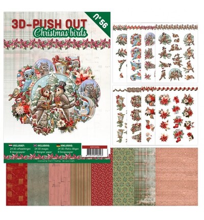 3DPO10056 - Find-it - 3D Push-Out Book 56 – Oiseaux de Noël - 3D-Push Out Christmas - Detail 1