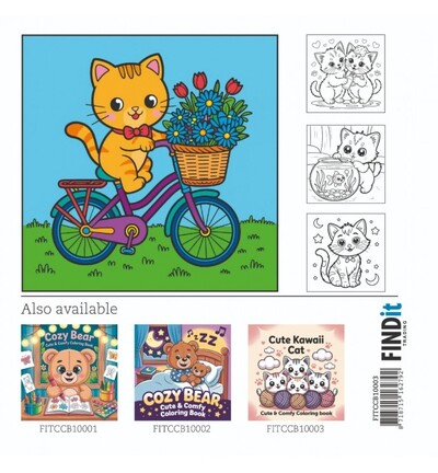 FITCCB10003 - Find-it - Livre de coloriage – Chat kawaii mignon - Cozy coloring Books - Detail 1 FITCCB10003 - Find-it - Livre de coloriage – Chat kawaii mignon - Cozy coloring Books - Detail 1