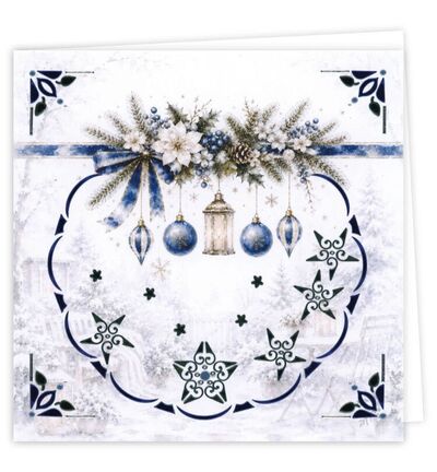 DODOPP051 - Find-it - Hobbydots Cards 51 - Blue Christmas Serenity - Fleurs - Detail 2