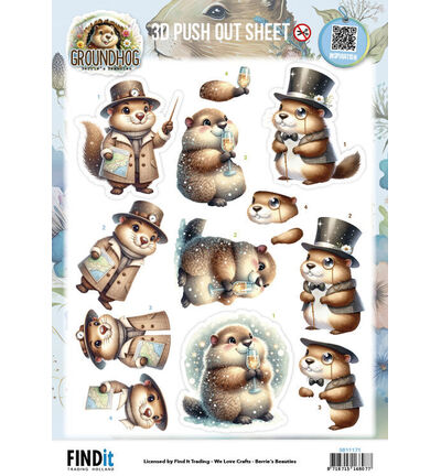SB11171 - Find-it - Push-out – Little Gentlemen - Groundhog - Detail 1