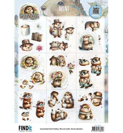 CD12543 - Find-it - Feuille à découper 10 pcs – Mini - Groundhog - Detail 1 CD12543 - Find-it - Feuille à découper 10 pcs – Mini - Groundhog - Detail 1