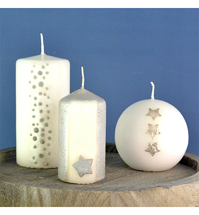 800179101 - ViVa Decor - Argent / Argent paill. - Candle Wachs-Pen Sets - Detail 2
