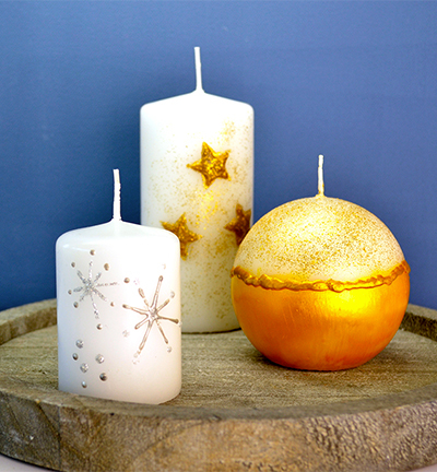 800179201 - ViVa Decor - Or / Or paill. / Argent / Argent paill. - Candle Wachs-Pen Sets - Detail 2