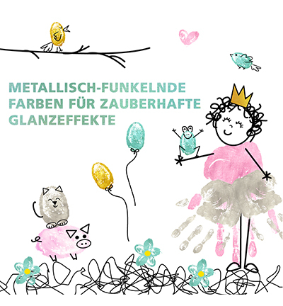 800301800 - ViVa Decor - Glitzer (agrent paill. / Rose / Menthe / or) - Peinture doigts enfants - Detail 2