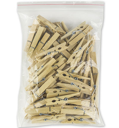 50 knijpertjes/8455 - Kippers - Sachet de pinces à linge en bois - Pinces à linge - Detail 1