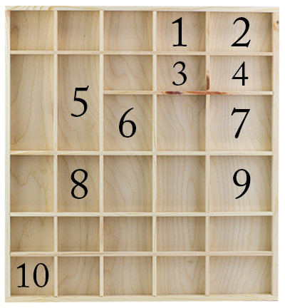 SL324/8488 - Kippers - Cadre bois 28 comp. - Letter Tray - Detail 1