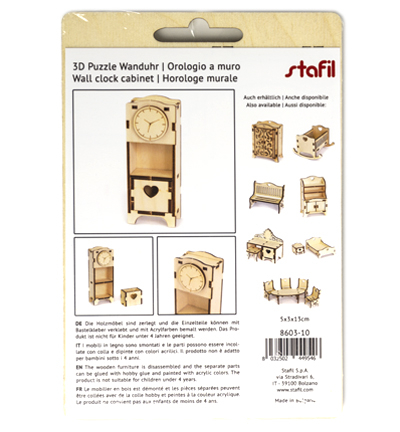 8603-10 - Stafil - Puzzle en bois 3D Horloge - Miniatures - Detail 1