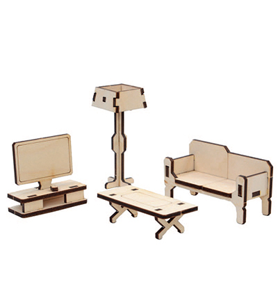 8603-12 - Stafil - Puzzle en bois 3D Salon - Miniatures - Detail 2