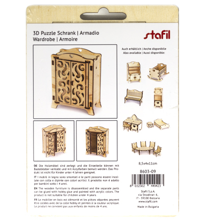 8603-09 - Stafil - Puzzle en bois 3D Armoire - Miniatures - Detail 1