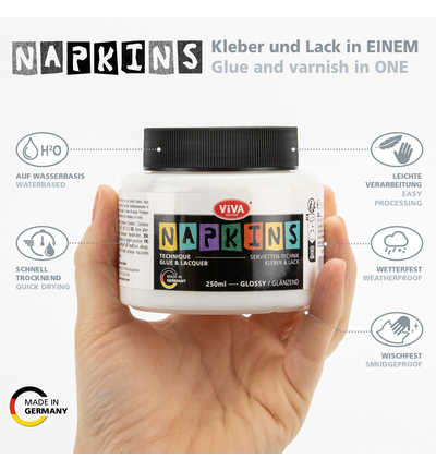 1121000124 - ViVa Decor - Servietten-Technik Kleber & Lack, Glänzend - Colle serviettes - Detail 1