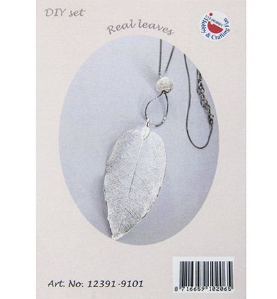 12391-9101 - Hobby Crafting Fun - Set Leaves, Silver - Halsketting - Detail 1