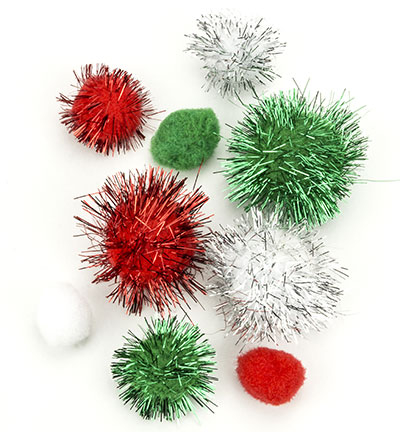 12233-3302 - Hobby Crafting Fun - Mix PomPom Set, Noël - Set - Detail 1