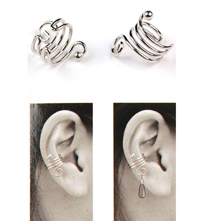 12247-4704 - Hobby Crafting Fun - Earcuffs, Platinum - Earcuffs - Detail 1