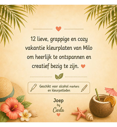 JBC-KK-2601001 - Joep By Carla - Milo op Vakantie - 12 kleurplaten - Coloriage de Milo - Detail 8