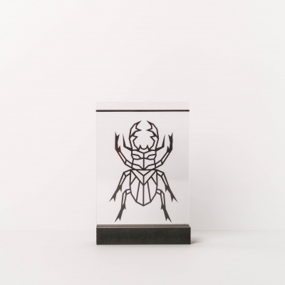 476.800.001 - By Woom - Support fleurs séchées, MDF noir+ acrylique - Porte plante - Detail 2