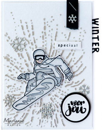 HT1668 - Marianne Design - Hetty's Snowboarder - Noël, hiver - Detail 1