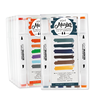 MARKER13 - StudioLight - Connectable Box Water Based Dual Tip Markers, Handlettering - Jenine's Light Marker sets - Detail 3