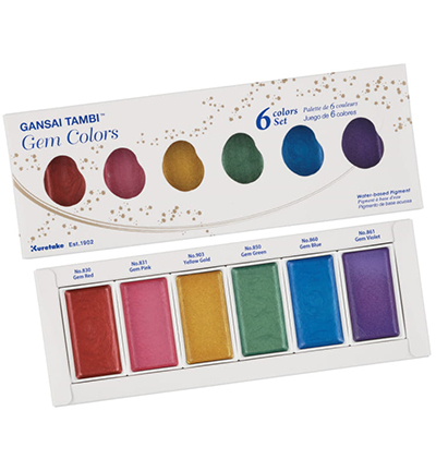 MC20GC/6V - Kuretake / ZIG - Gem Colors, 6 Colors set - Sets & palettes Gansai Tambi - Detail 1