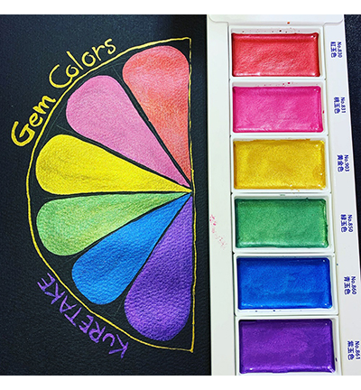MC20GC/6V - Kuretake / ZIG - Gem Colors, 6 Colors set - Sets & palettes Gansai Tambi - Detail 3