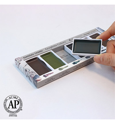 MC20GR/6V - Kuretake / ZIG - Graphite Colors, 6 Colors set - Gansai Tambi Sets - Detail 6