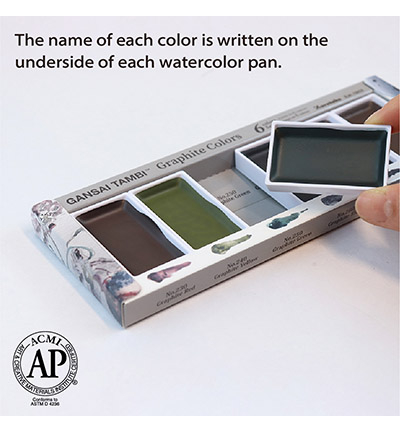 MC20GR/6V - Kuretake / ZIG - Graphite Colors, 6 Colors set - Gansai Tambi Sets - Detail 8