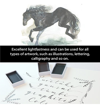 MC20GR/6V - Kuretake / ZIG - Graphite Colors, 6 Colors set - Gansai Tambi Sets - Detail 10