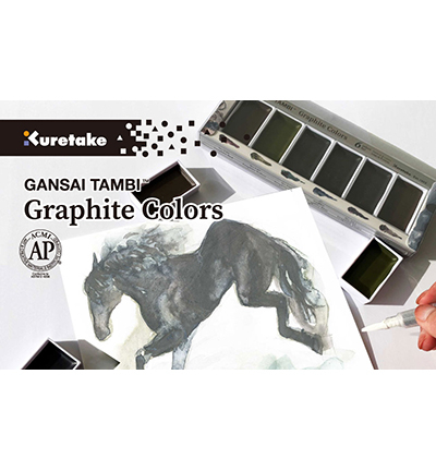 MC20GR/6V - Kuretake / ZIG - Graphite Colors, 6 Colors set - Gansai Tambi Sets - Detail 12