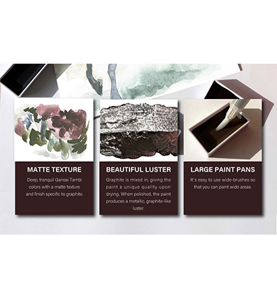 MC20GR/6V - Kuretake / ZIG - Graphite Colors, 6 Colors set - Gansai Tambi Sets - Detail 13