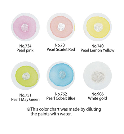 MC20PC/6V - Kuretake / ZIG - Pearl Colors,  6 Colors set - Gansai Tambi Sets - Detail 1