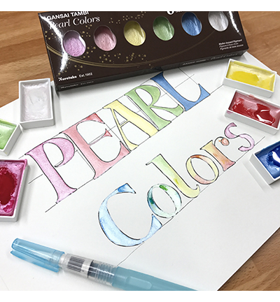 MC20PC/6V - Kuretake / ZIG - Pearl Colors,  6 Colors set - Gansai Tambi Sets - Detail 7