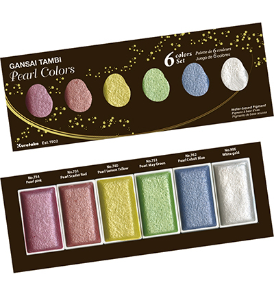 MC20PC/6V - Kuretake / ZIG - Pearl Colors,  6 Colors set - Gansai Tambi Sets - Detail 11