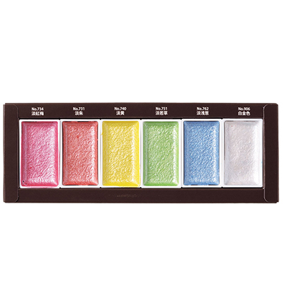 MC20PC/6V - Kuretake / ZIG - Pearl Colors,  6 Colors set - Gansai Tambi Sets - Detail 13