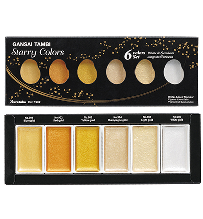 MC20SC/6V - Kuretake / ZIG - Starry Colors, 6 Colors set - Gansai Tambi Sets - Detail 14