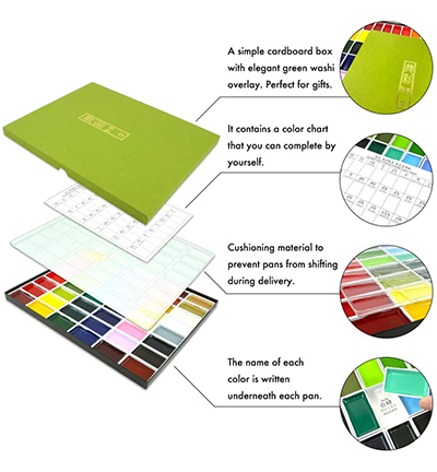 MC20/36V - Kuretake / ZIG - Set 36 Couleurs - Gansai Tambi Sets - Detail 16