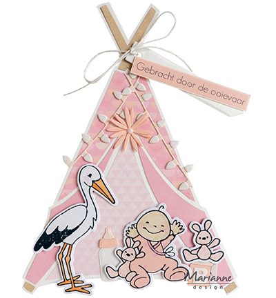 EC0195 - Marianne Design - Eline's Storks and Babies - Bébé - Detail 1