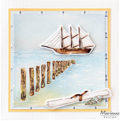 TC0912 - Marianne Design - Tiny's Border - Beach poles - La mer / plage - Detail 2