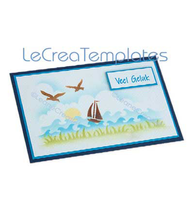 958.955 - Leane Creatief - Pochoir de Paysage: Des nuages, Mer, Herbe, Vagues - Horizon - Detail 1