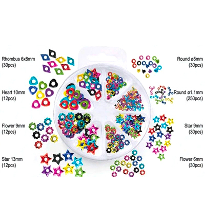 11810-0001 - Hobby Crafting Fun - Kit d'oeuillets, 406 pièces - Oeillets - Detail 1