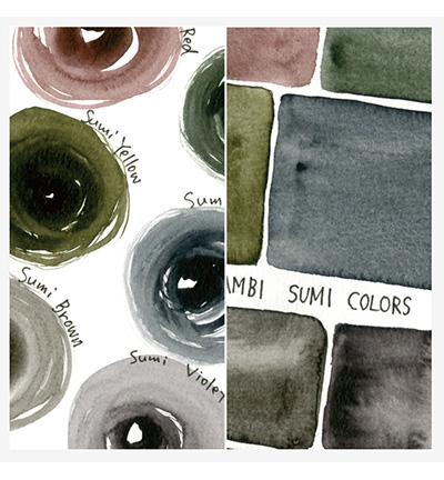 MC20SU/6V - Kuretake / ZIG - Sumi Colors, 6 Colors set - Gansai Tambi Sets - Detail 5