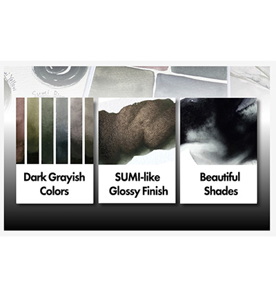 MC20SU/6V - Kuretake / ZIG - Sumi Colors, 6 Colors set - Gansai Tambi Sets - Detail 9